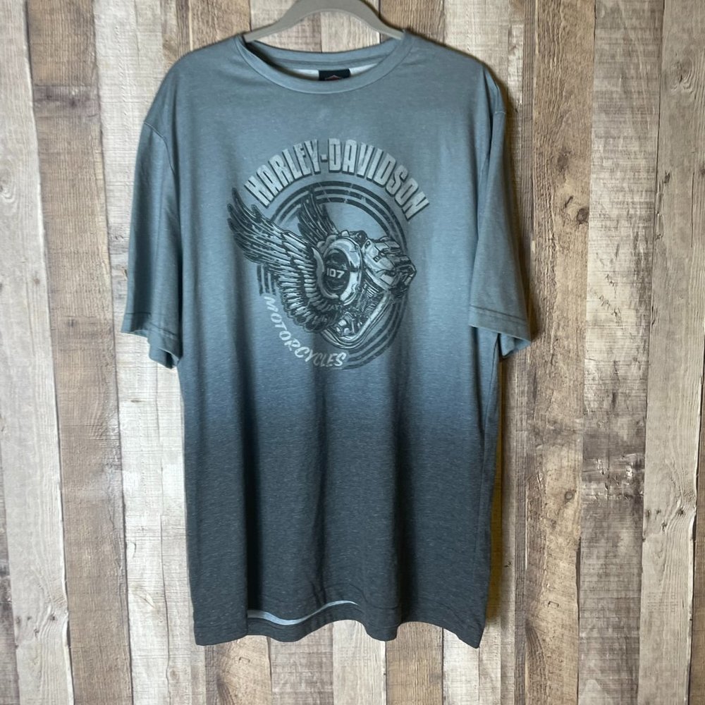 Harley-Davidson Gray Ombre Short Sleeve Graphic Tee